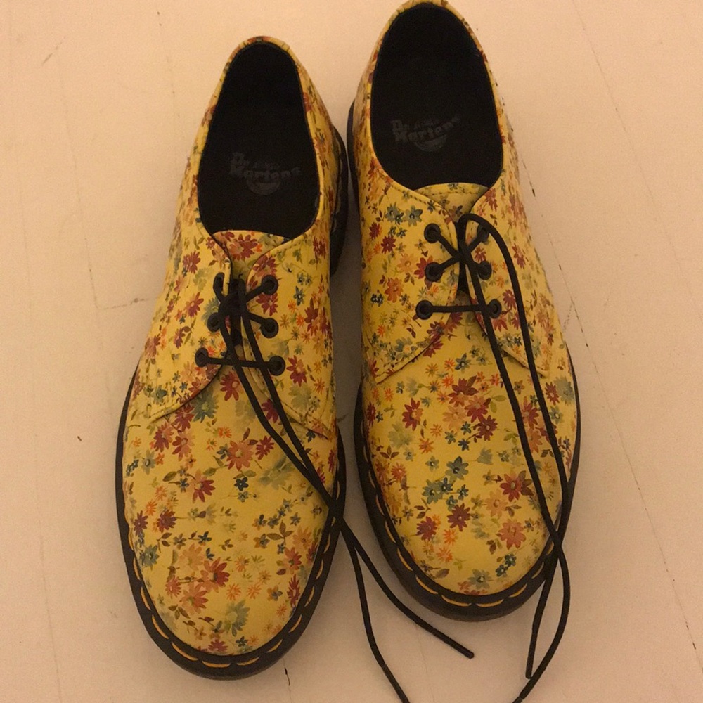 Yellow floral dr. martens